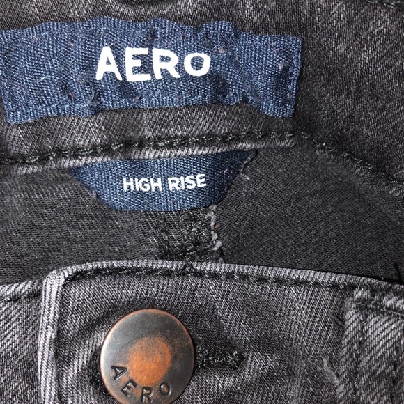 AERO 10 black distressed high rise skinny jeans - Picture 3 of 7